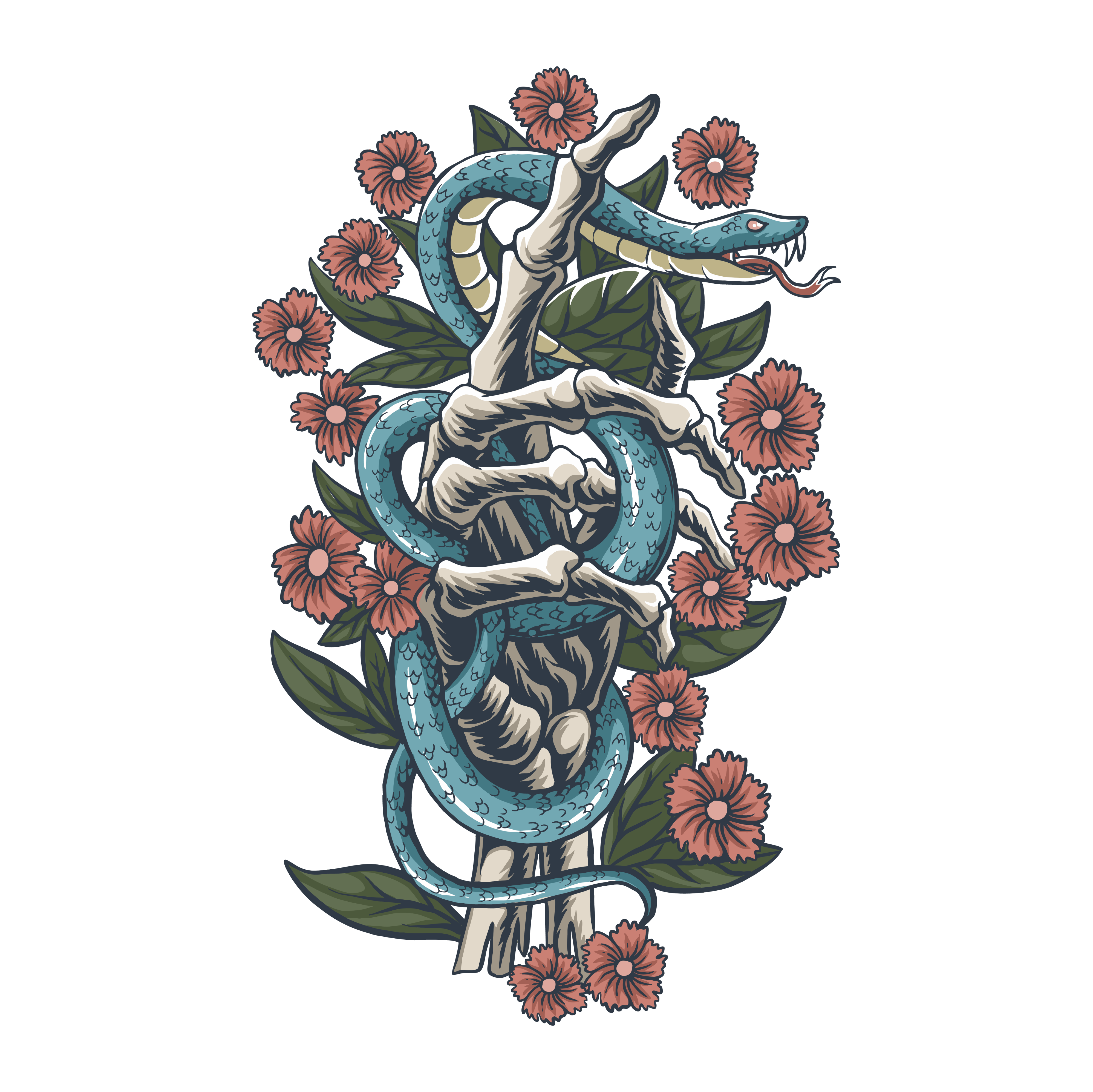 Floral Snake T-shirt