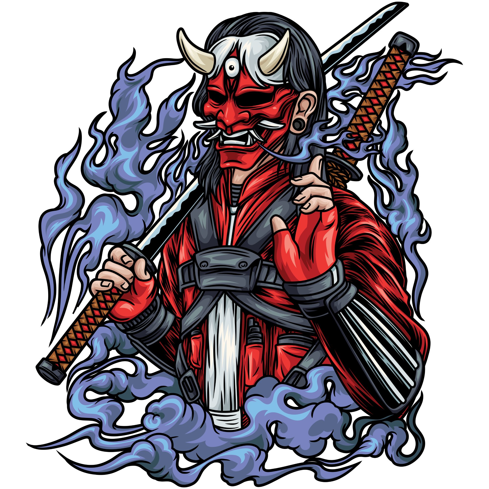 Hannya With Katana T-shirt