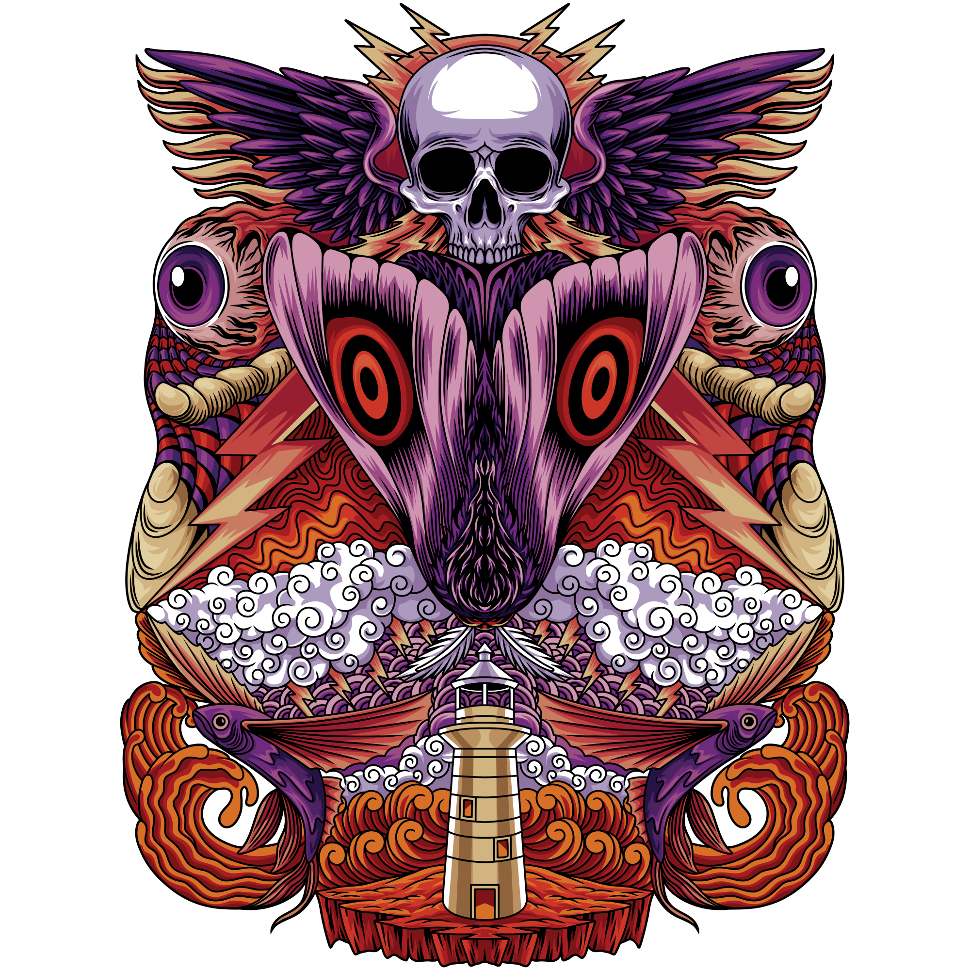 Psychedelic Moth T-shirt