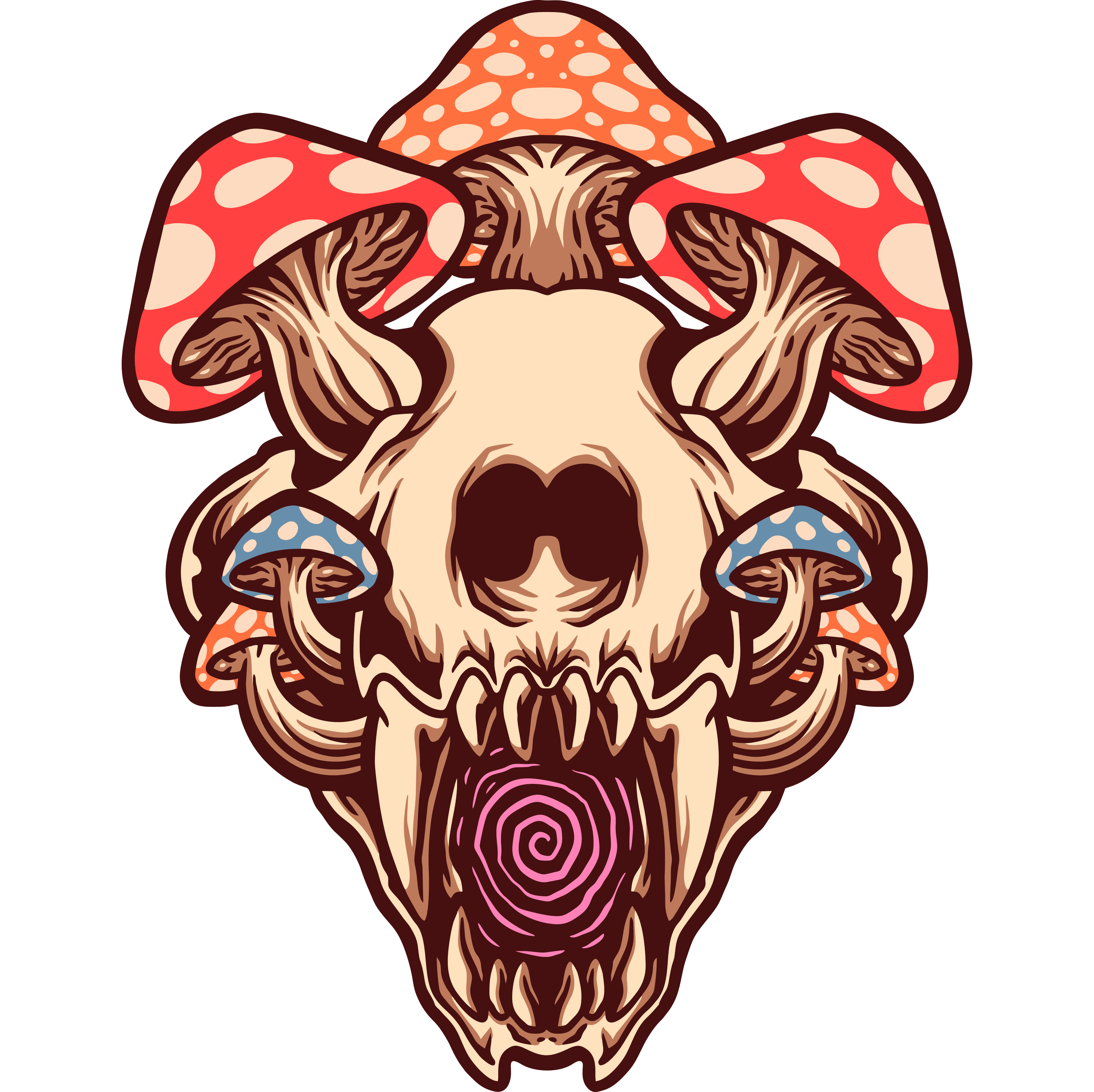 Tiger Skull Mushrooms T-shirt